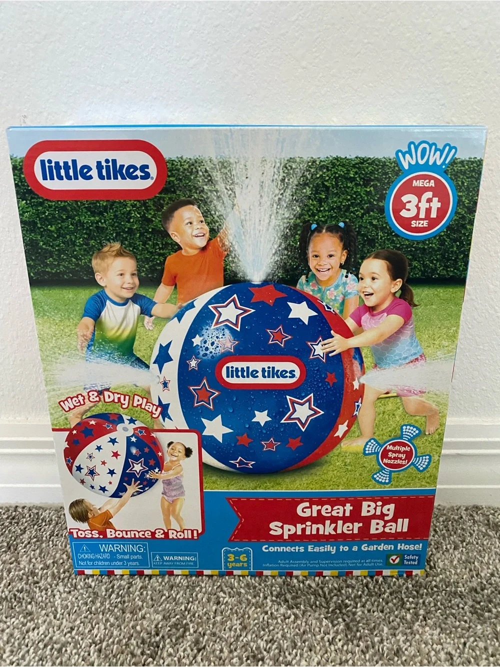 Brand new Great Big Sprinkler Ball – Red, White & Blue outdoor water toy